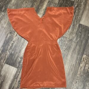 Cettina Chicago Dress Batwing Sheath 10 Rust Orange Classy Fall Wedding